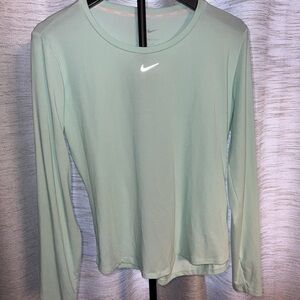 Nike Women's Light Lime Green Long Sleeve Tee Dri-fit